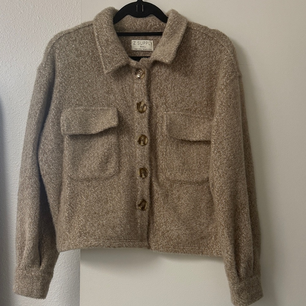 Z Supply Women's Cozy Brown Teddy Jacket